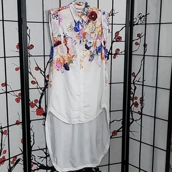 Anthropologie Maeve Floral High-Low Shirt Dress - Picture 6 of 11